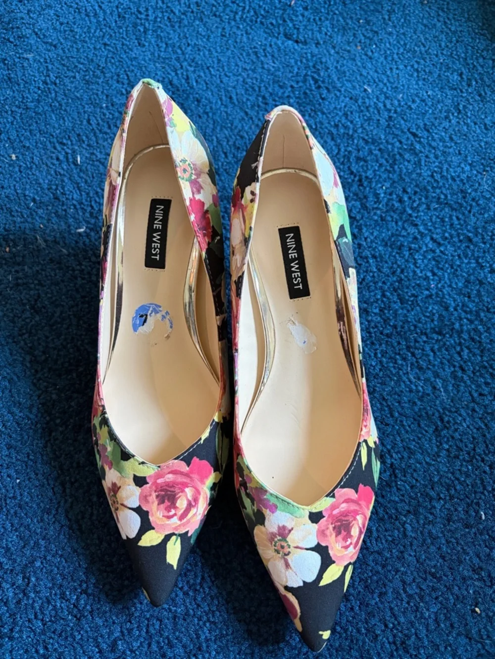 Nine West. Floral Pointed-Toe Kitten Heel Pumps - Multicolor